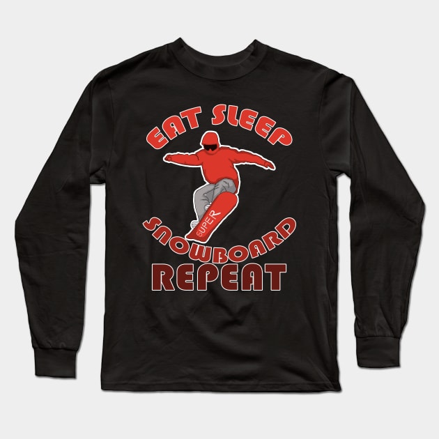 Eat Sleep Snowboarding Repeat Long Sleeve T-Shirt by navod